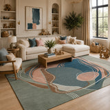 Multicolor Contemporary Abstract Design Area Rug - Hand Tufted