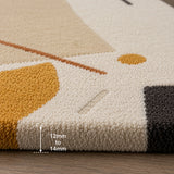 Multicolor geometric area wool rug