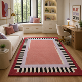 Multicolor modern color block wool rug