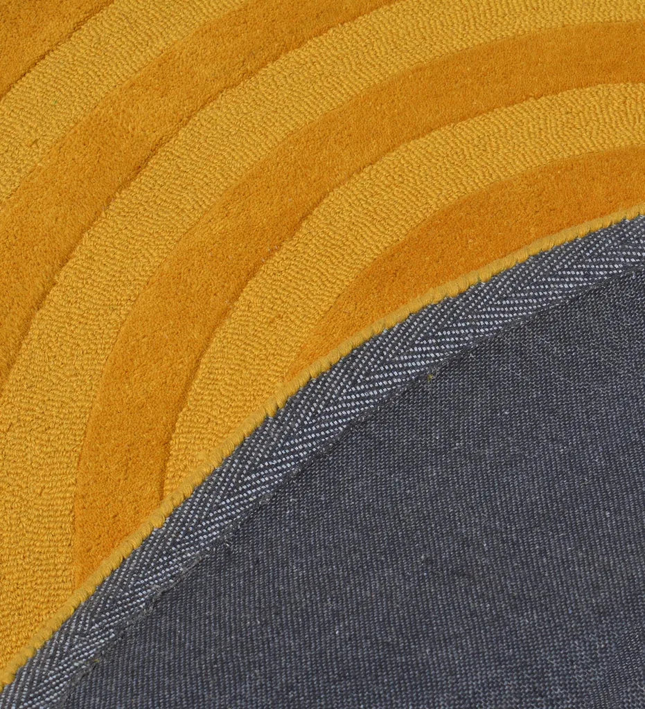 Contemporary round mustard rug for modern living rooms