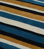 Modern hand-tufted area rug with bold multi-color vertical stripe design.