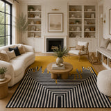 Mustard yellow wool rug