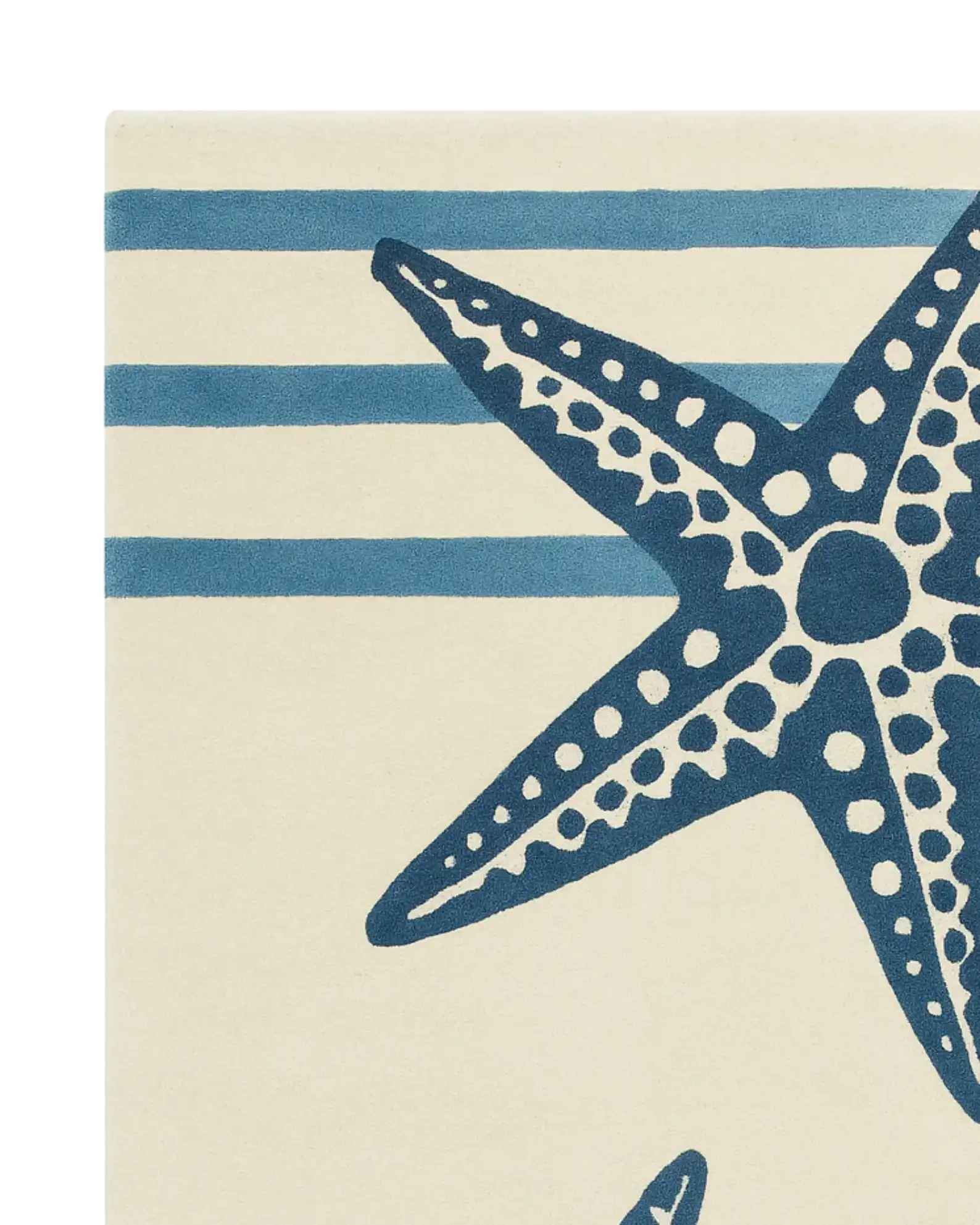 Premium wool navy starfish rug for nautical interiors