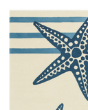 Premium wool navy starfish rug for nautical interiors