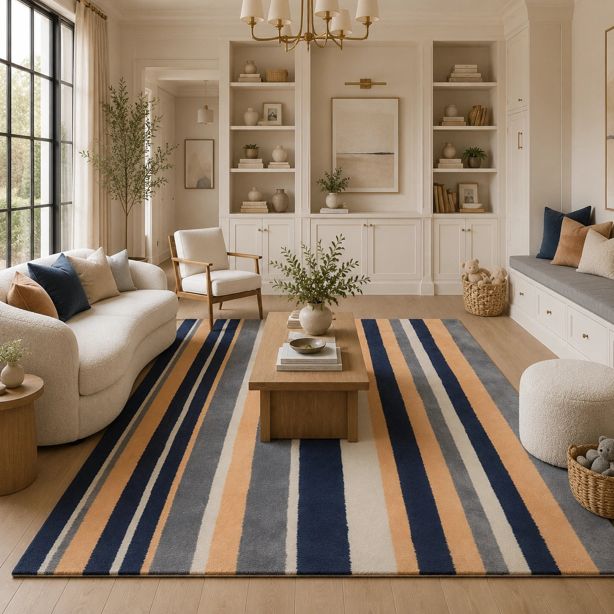 Stripes hand tufted rug
