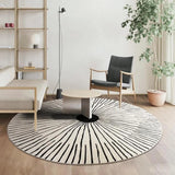 Noir Sunburst Wool Area Rug - Hand Tufted.