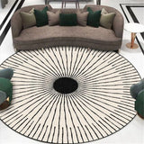 Noir Sunburst Wool Area Rug - Hand Tufted 