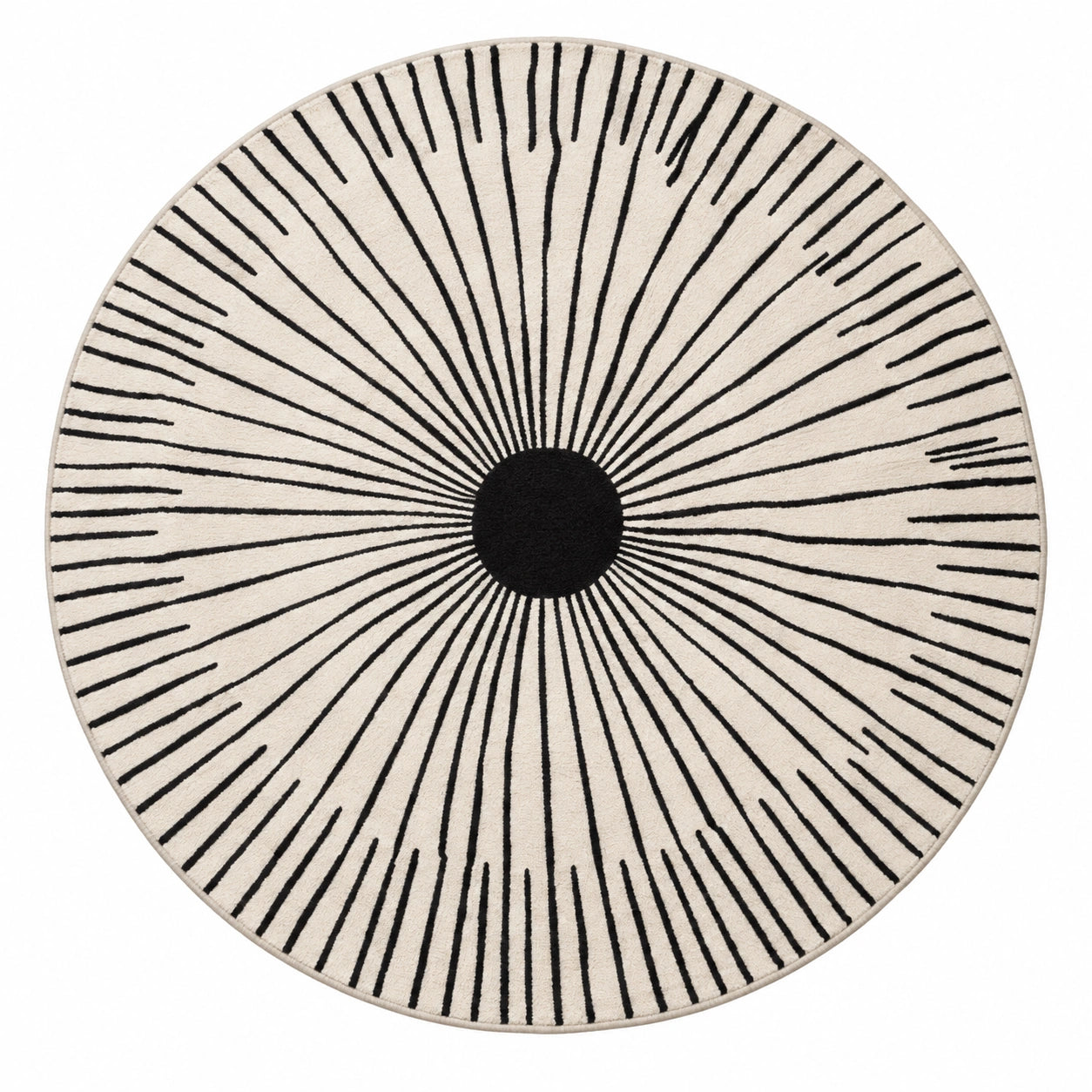 Noir Sunburst Wool Area Rug 