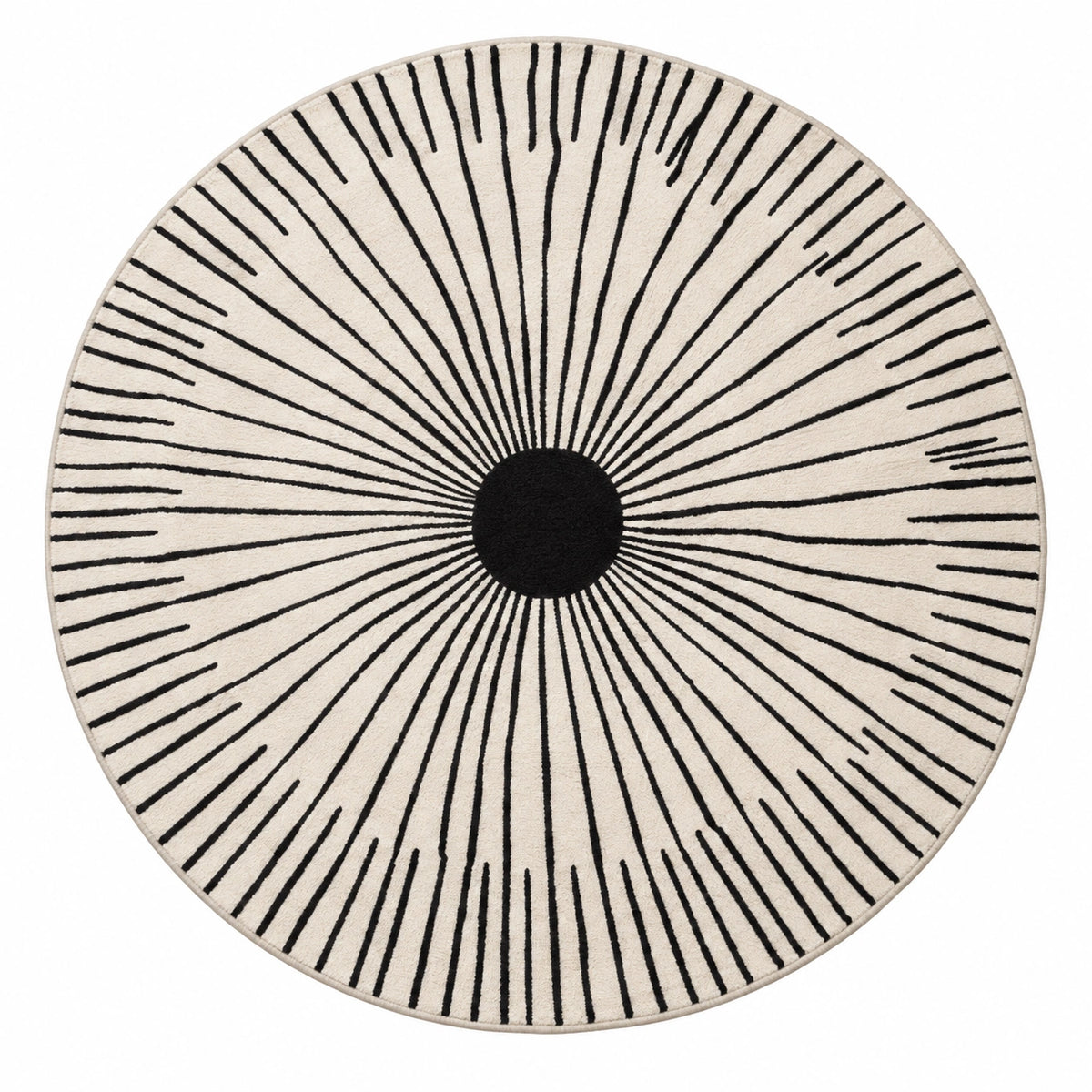 Noir Sunburst Wool Area Rug 