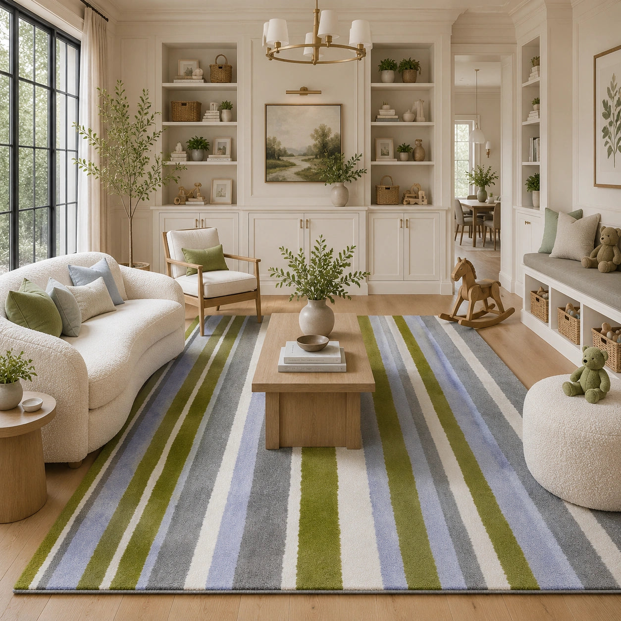 stripes wool rug
