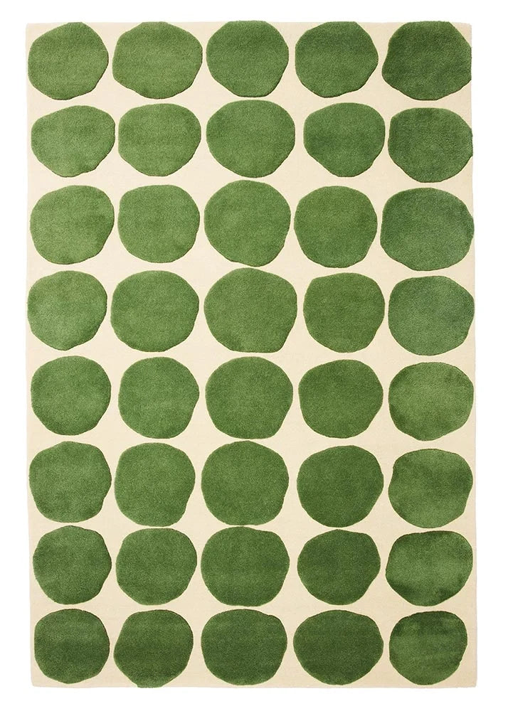 Olive Pebble Wool Area Rug - Hand Tufted