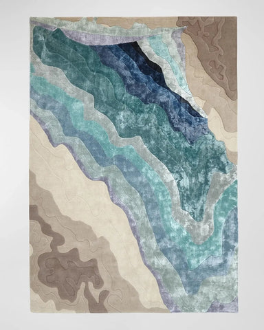 Cream and Blue Rug