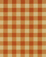 Washable plaid rug with classic gingham pattern in autumn colors.