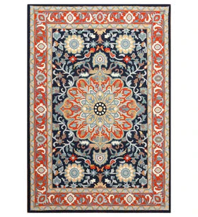 blue floral rug
