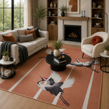 Peach bird rug