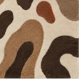 Brown, cream and rust abstract pattern on hand-tufted wool rug for a dining room, 8x10 size