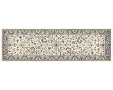 Ivory and navy floral runner rug non-slip