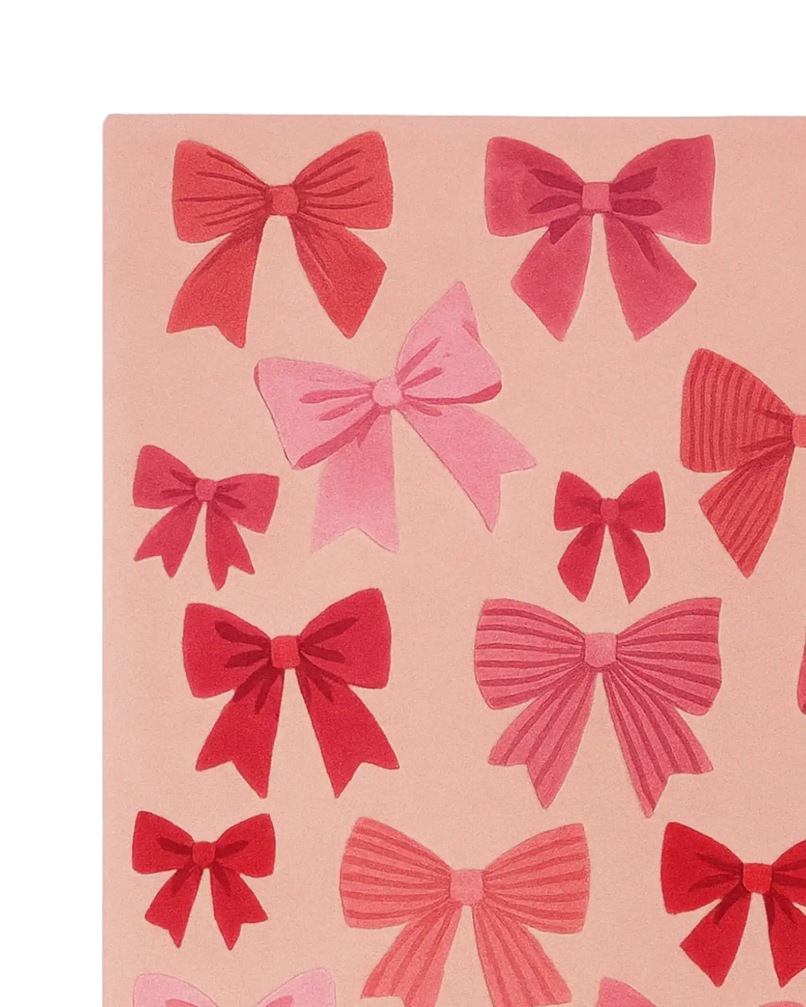 Hand-tufted pink holiday rug with sculpted bow details