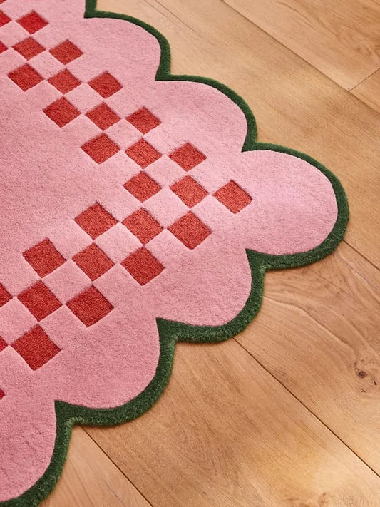 Pink Scallop Edge Rug