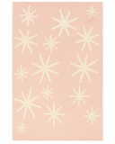 Pink Christmas rug with hand-tufted ivory starburst pattern