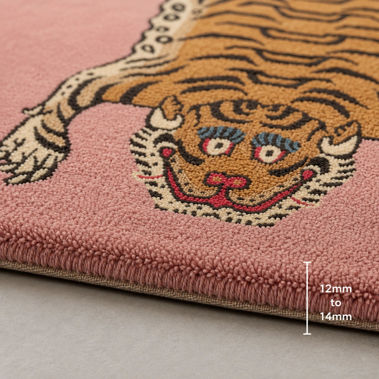Pink tibetan tiger rug