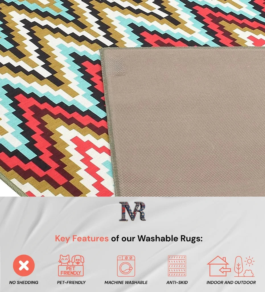 Contemporary pixelated design rug for modern homes.