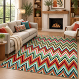 Pixelated chevron rug