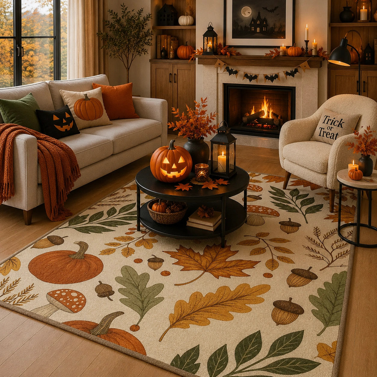 Pumpkin fall rug