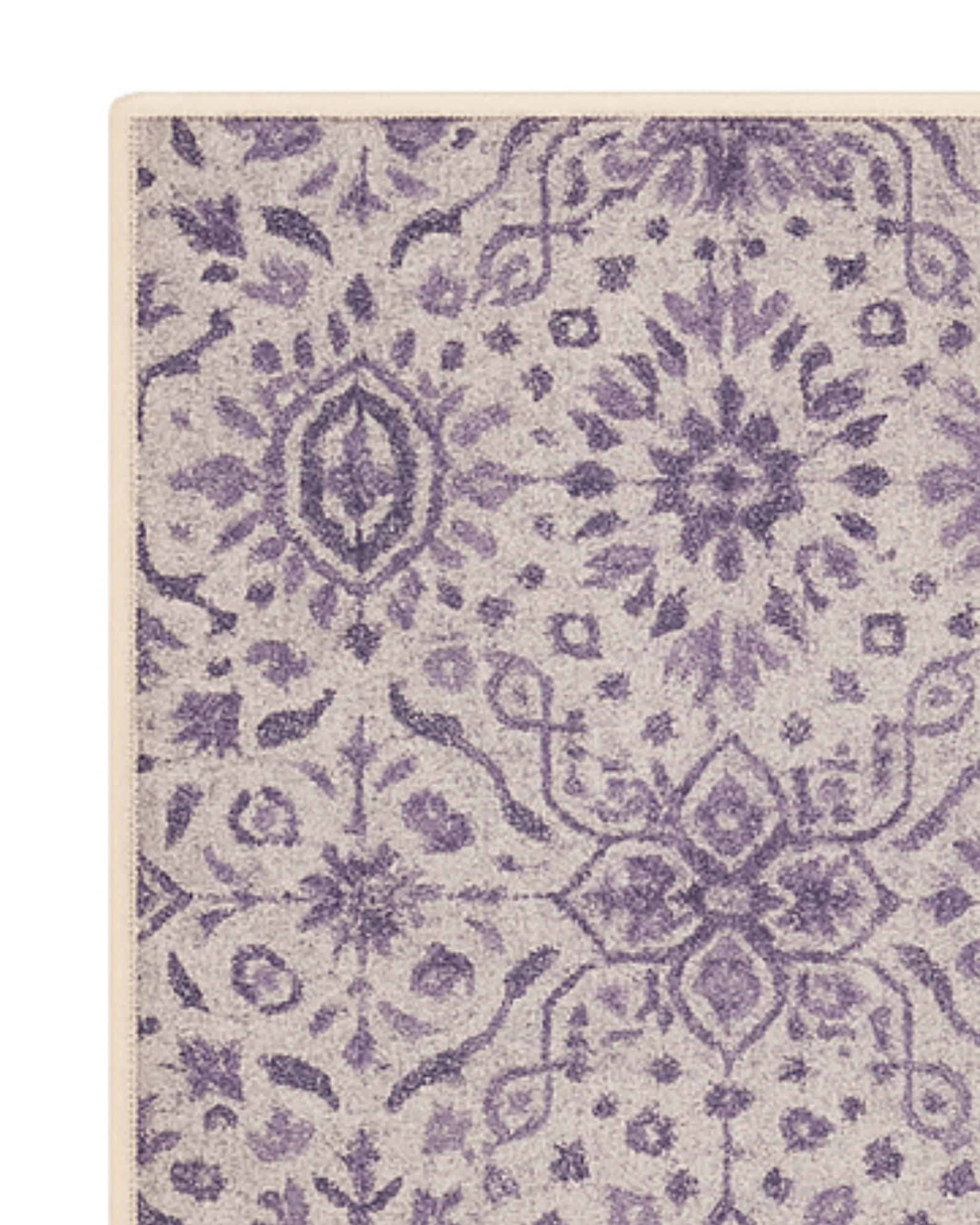 Traditional purple pattern runner rug low pile
