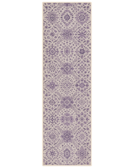 Purple floral stair runner rug machine washable