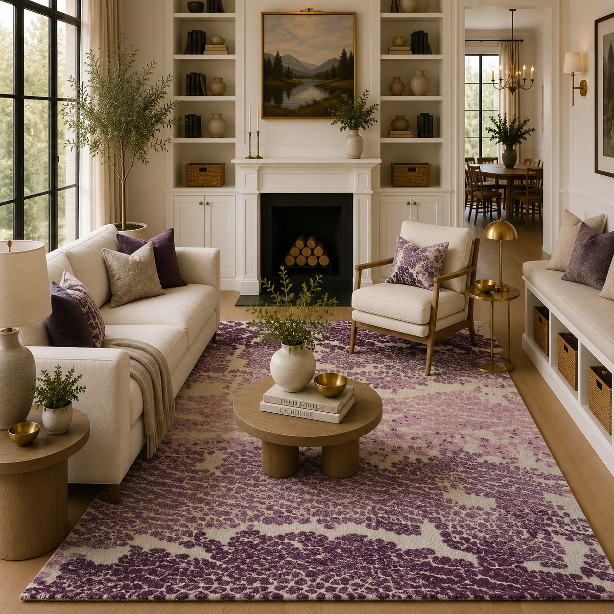 Purple hand tufted rug