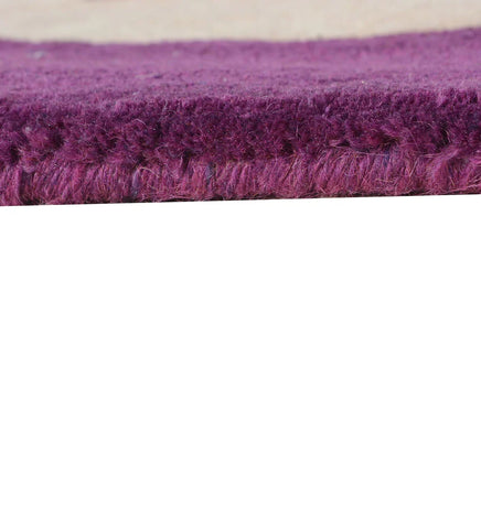 Bold purple bordered rug with beige frame modern style