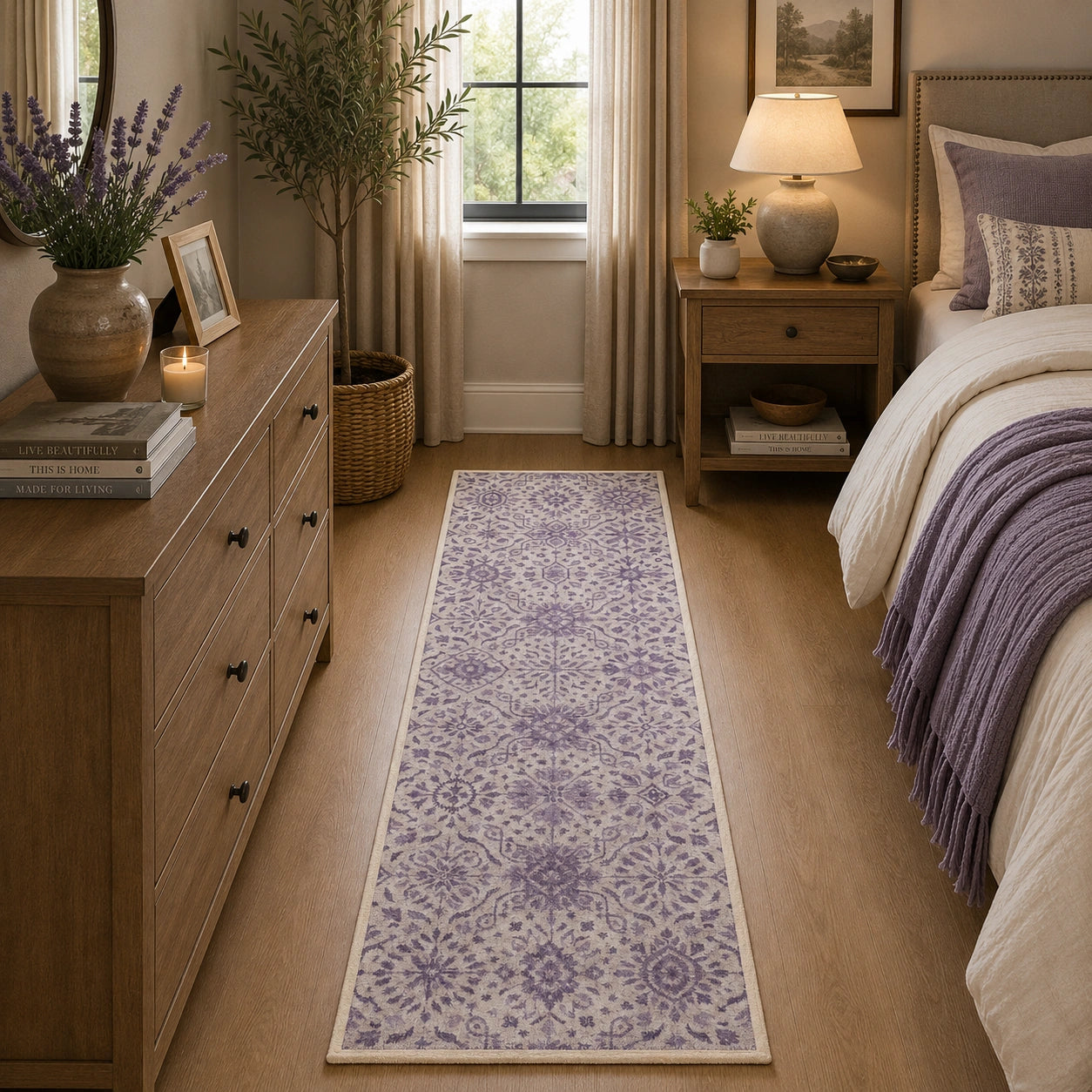 Purple runner rug
