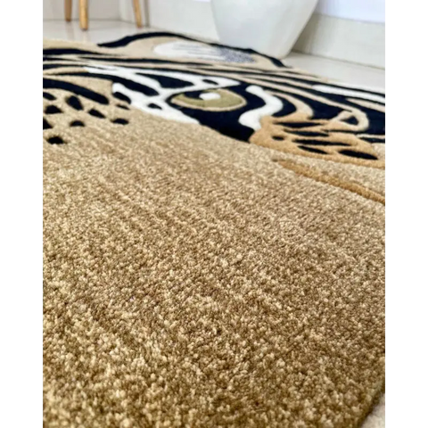 Brown and black rug