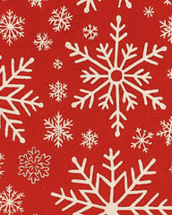 Premium wool Christmas runner rug featuring large white snowflakes.