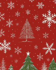 Red Christmas Tree Rug – Machine Washable Holiday Design