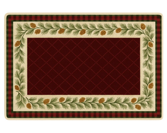 Premium wool tartan holiday rug in red and green.