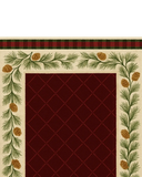 Traditional plaid holiday rug with festive embroidered border.