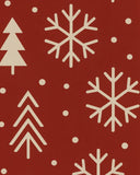 Minimalist Christmas runner rug with snowflake pattern in beige.