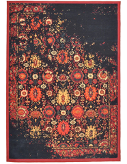 Red Vintage Rug with distressed antique-style design.