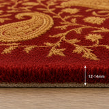Red gold wool rug