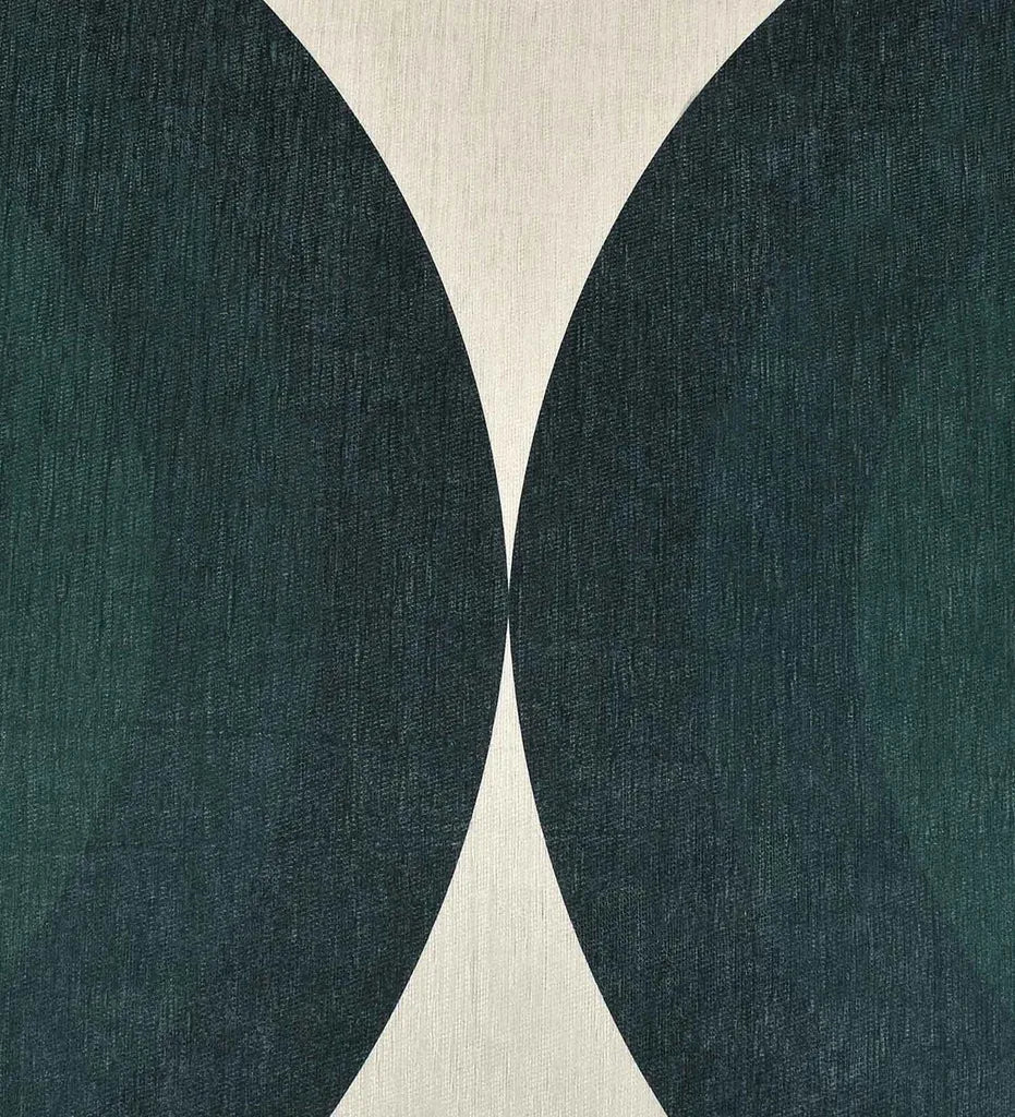 Low-profile earthy green rug with cream