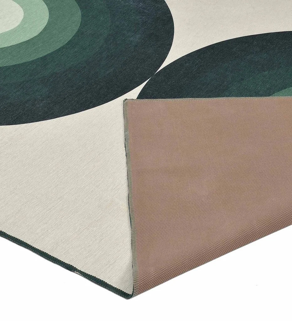Durable retro patterned rug for eclectic interiors.