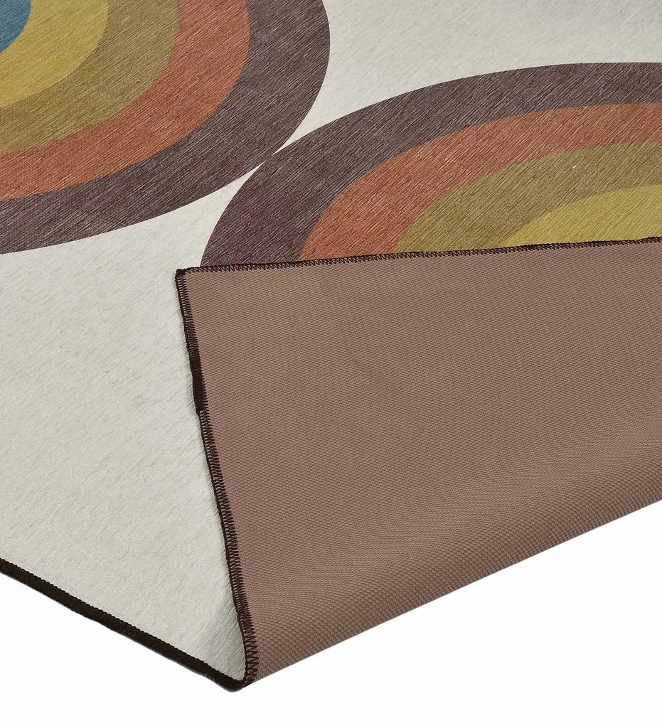 Durable rainbow arch rug for eclectic and bohemian homes.