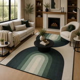 Retro green earthy rug