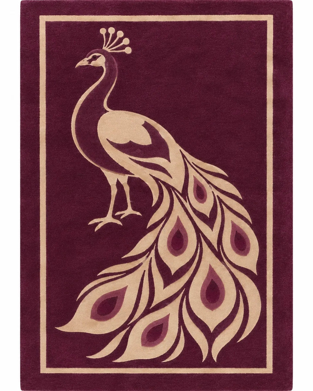 Royal peacock wool area rug