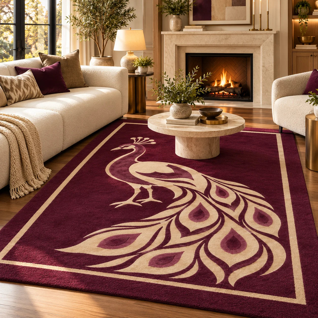 Royal_peacock_wool_rug