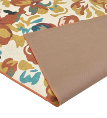 Soft, durable floral patterned rug for living room or bedroom.