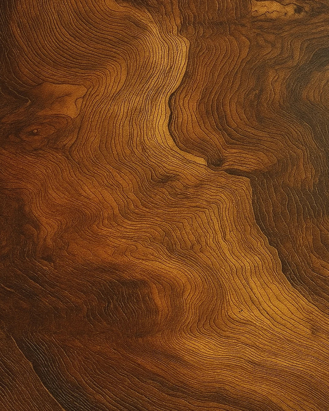 Machine washable autumn rug with woodgrain swirl pattern.