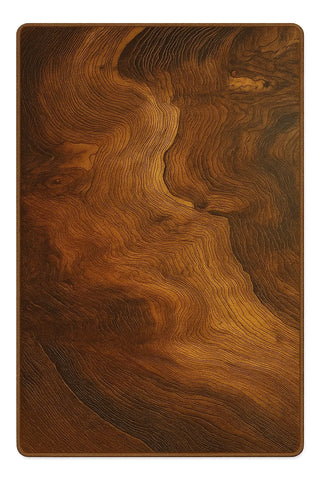 Woodgrain texture rug in warm brown tones, machine washable.
